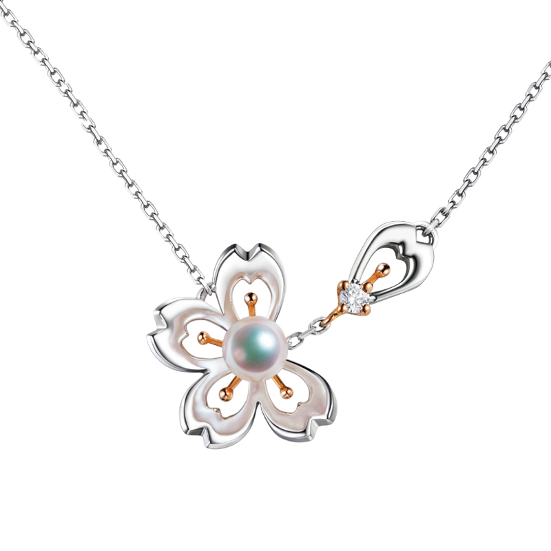 海梵纪珠宝天然金钻石akoya吊坠