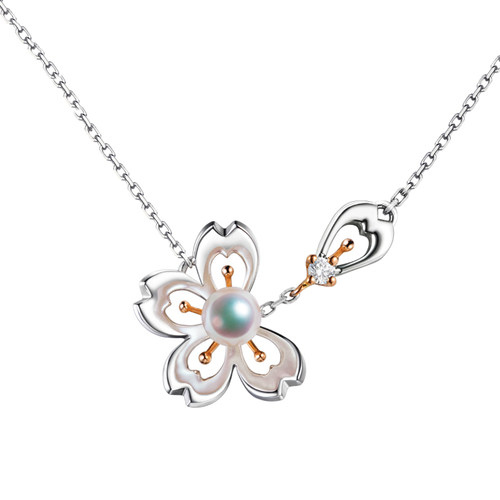 海梵纪珠宝天然金钻石akoya吊坠