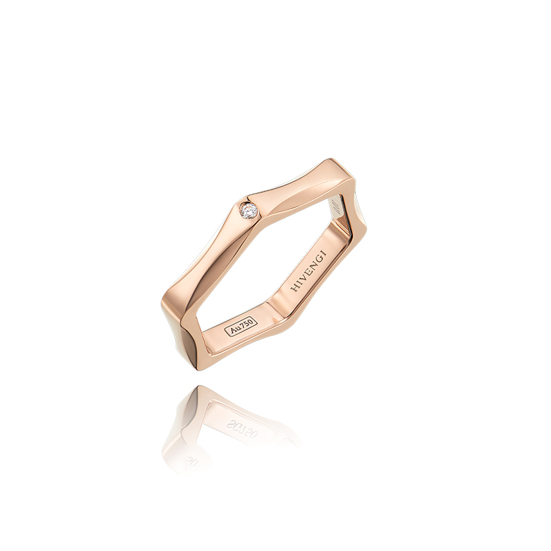 玫瑰金珠宝海梵纪钻石戒指