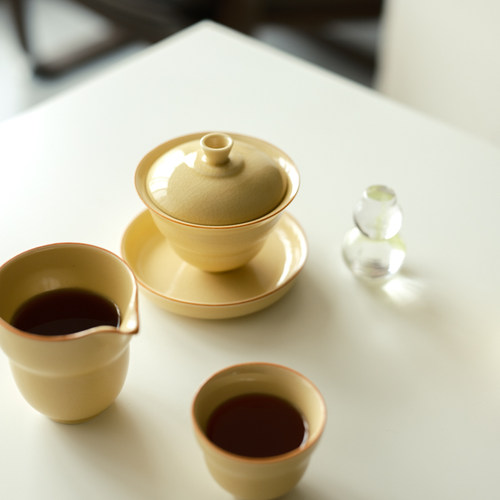 开片定窑折腰黄葫芦茶杯无聊茶友