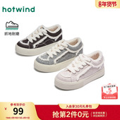 百搭女鞋 热风加绒休闲鞋 新款 复古毛绒拼接时尚 女鞋 2025年冬季