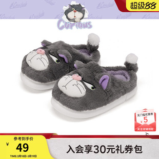 【迪士尼系列】热风加绒毛毛鞋女2025年冬季新款卡通包头家居拖鞋