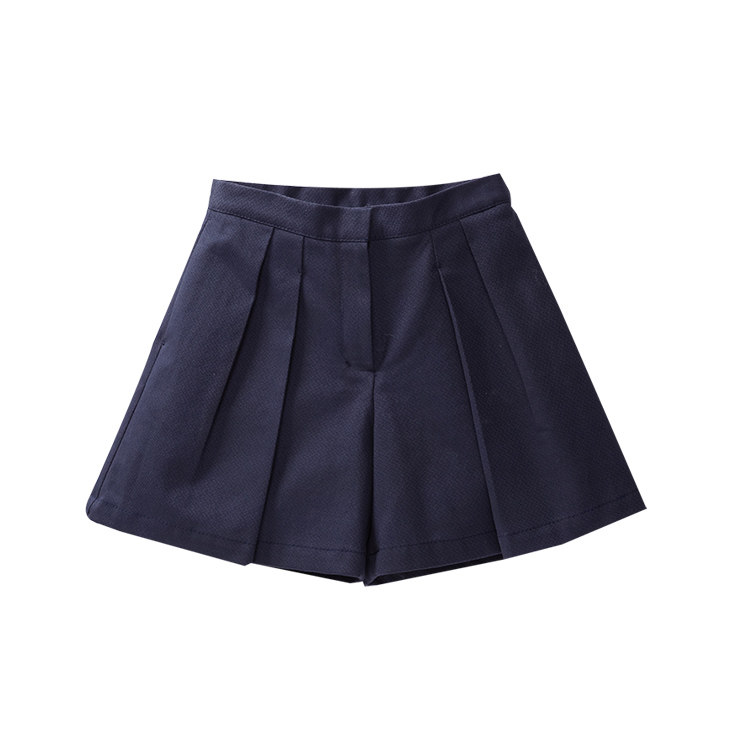 Once-Pleated Wide-Shorts百褶裙裤