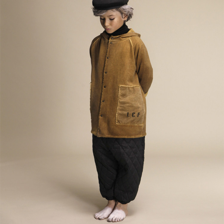 12 lenias LN家 LCF 18AW 秋冬 男女童 黑色格纹加棉长裤