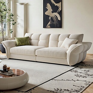 沙发 政府补贴奶油风百合花瓣沙发复古雪尼尔布艺直排客厅2026新款