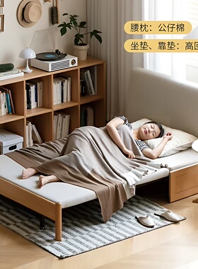 政府补贴实木沙发床可伸缩折叠床小户型客厅两用双人沙发2026新款