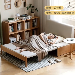 实木沙发床现代简约可伸缩折叠床小户型客厅两用双人沙发2025新款