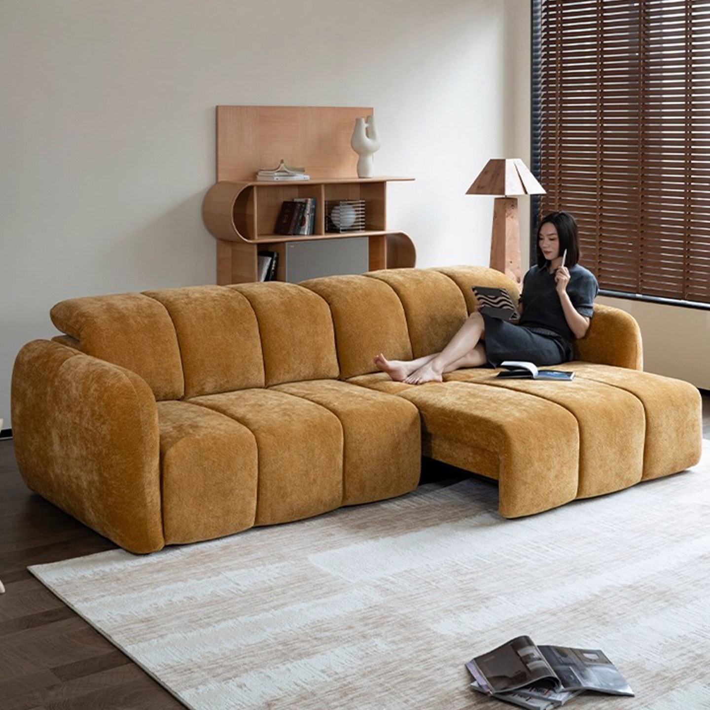 零靠墙电动沙发法式中古风客厅小户型雪尼尔布艺功能沙发2025新款,住宅家具,功能沙发,淘宝优惠券,粉丝福利购,淘宝优惠卷