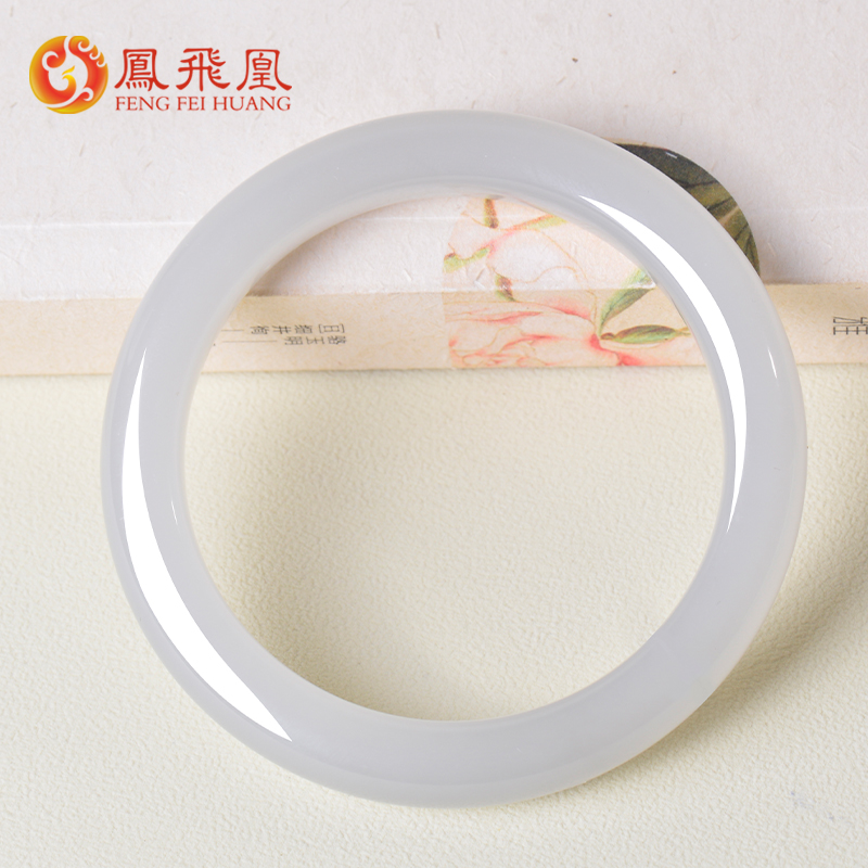 58.3mm和田玉浅烟紫手镯