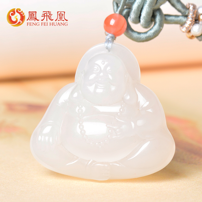 凤飞凰天然和田玉佛公吊坠女款