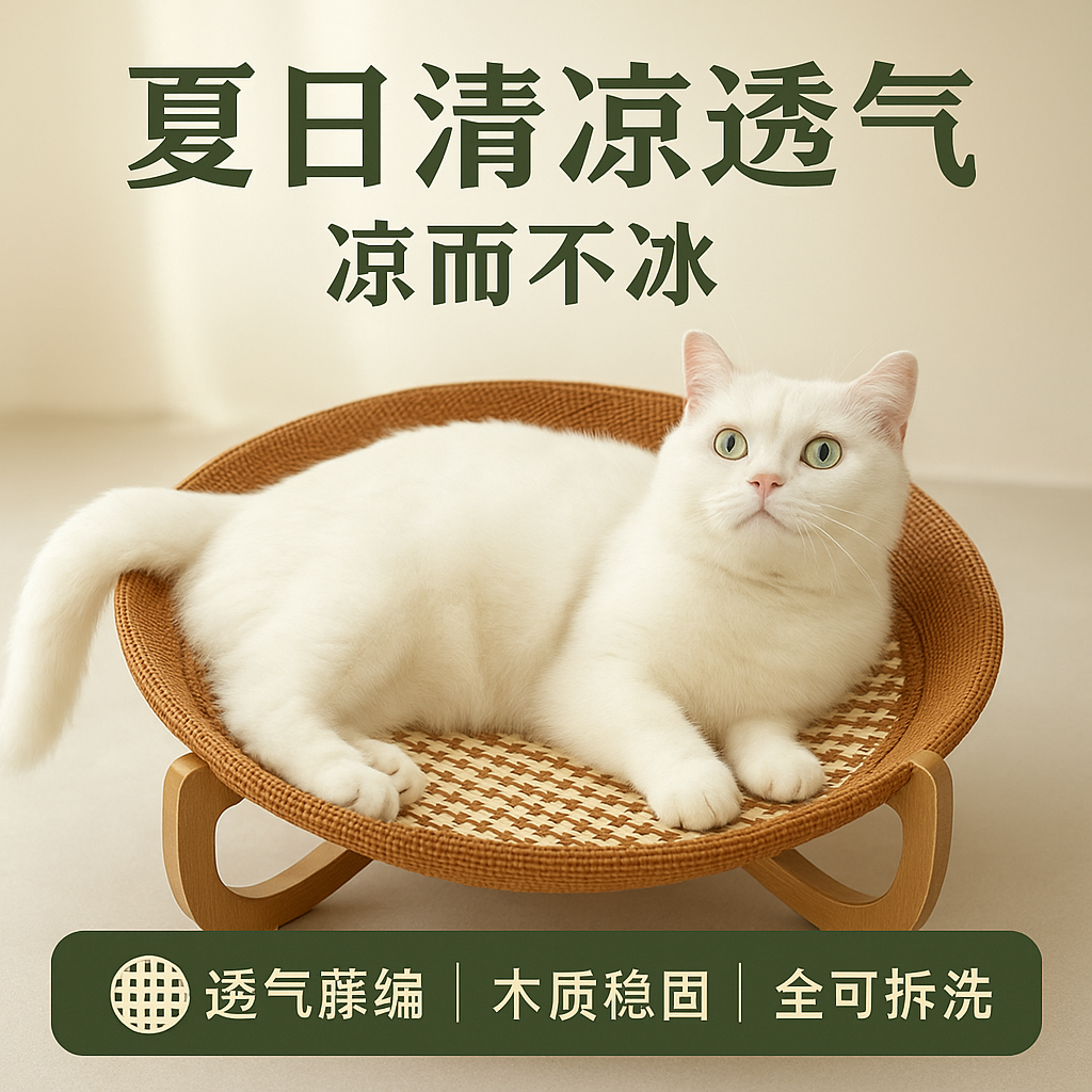 猫窝凉席款夏季可拆洗窝