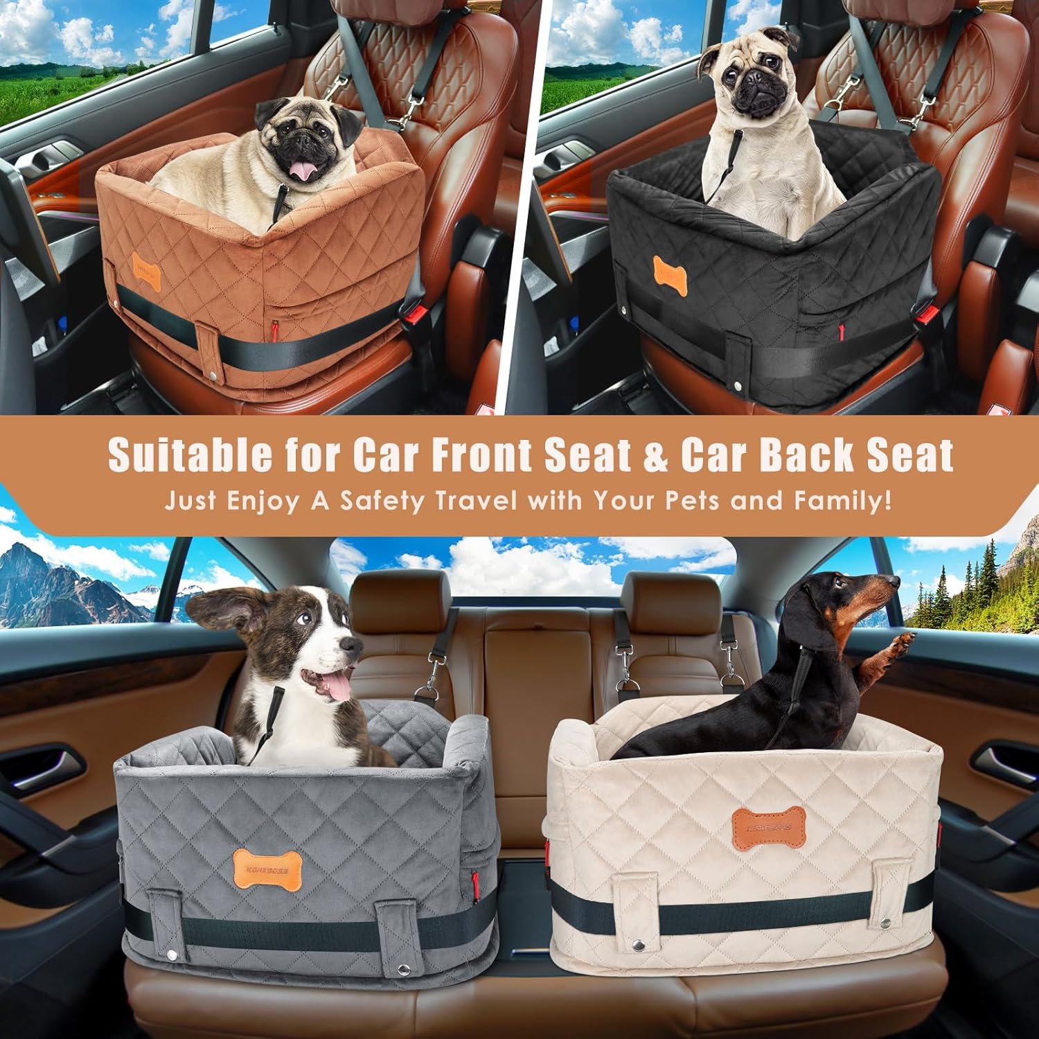 狗狗坐车外出神器宠物车载狗窝