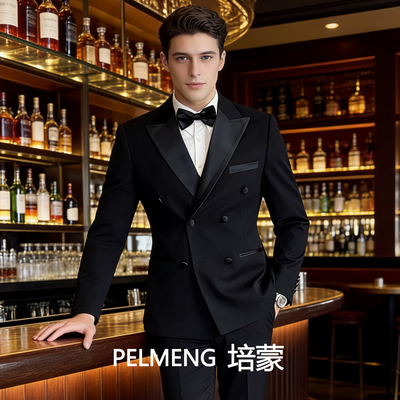 培蒙高定双排扣塔士多西服套装