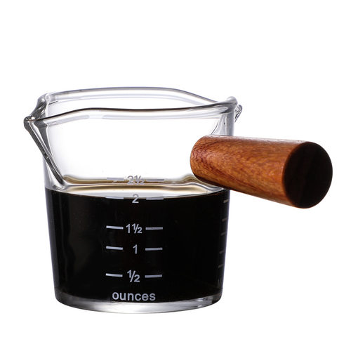 双嘴奶盅咖啡奶杯家用量杯耐高温玻璃刻度杯小号咖啡奶杯透明烧杯
