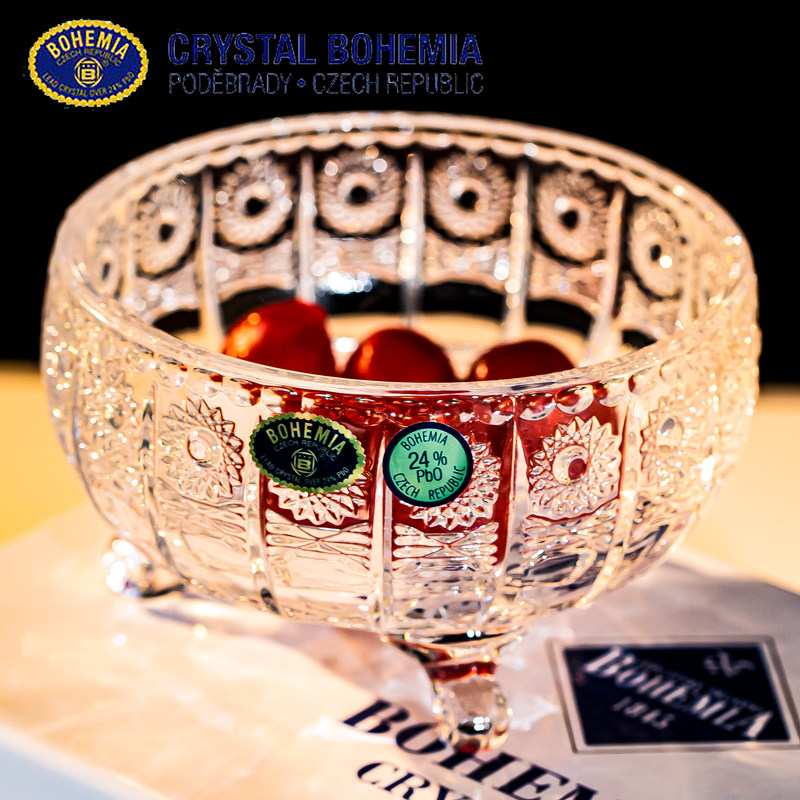捷克进口水晶玻璃小果盘