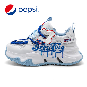 Pepsi/百事男鞋夏季透气网面运动休闲鞋青少年涂鸦老爹鞋男脏脏鞋