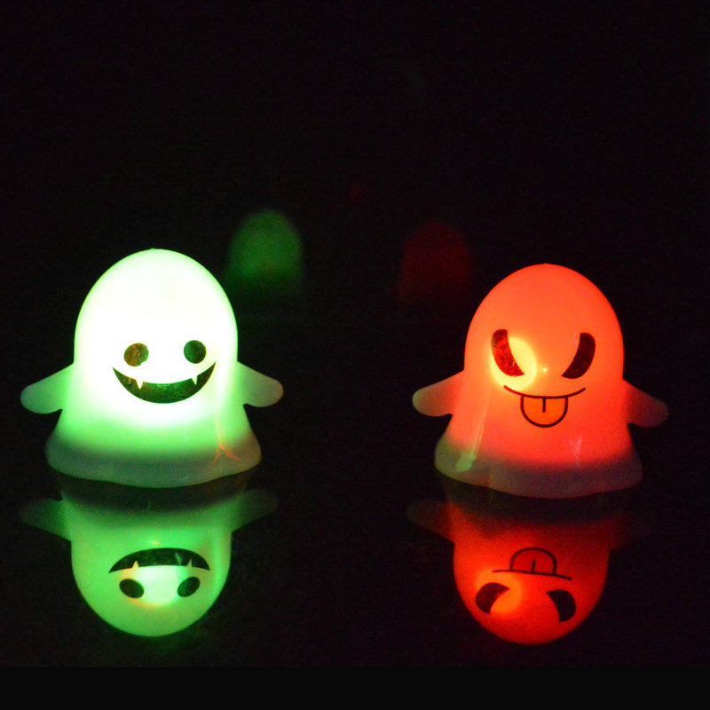 万圣节礼品彩色发光白色可爱幽灵小夜灯酒吧ktv场景装饰鬼节幽灵