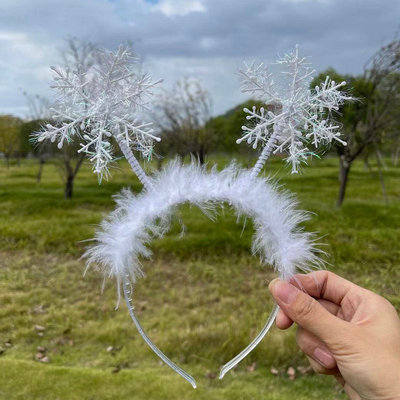 圣诞白色雪花发箍头饰平安夜礼品