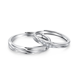 999纯银情侣款戒指一对女男生款对戒结婚活口生日新年礼物送女友