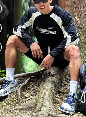andtime美式长袖【ZONE】篮球户外登山复古运动棉t恤潮牌重磅卫衣
