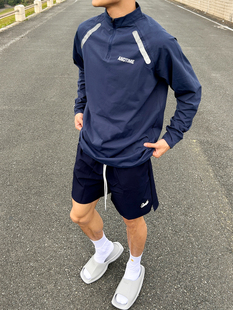 ANDTIME城市运动户外健身发热春季 t恤 立领跑步马拉松篮球速干长袖