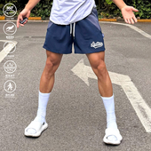 户外篮球休闲速干运动弯刀透气休闲三四分裤 andtime美式 拼接短裤