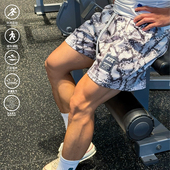 凉感蟒蛇纹理运动重磅宽松吸湿排汗透气篮球裤 andtime美式 短裤 潮