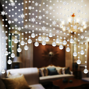 水晶珠帘新款门帘珠帘客厅玄关隔断帘卧室吊饰遮挡珠子挂帘免打孔