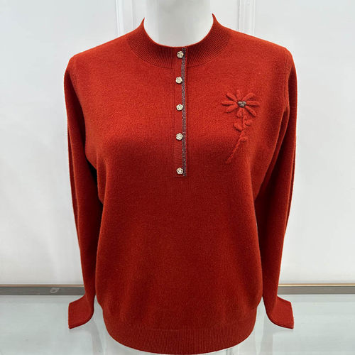 中老年妈妈洋气小衫毛衣女羊毛衫