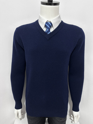 双鹿羊毛衫男100纯羊毛v领毛衣