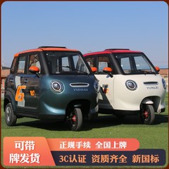 新款国标电动三轮车全封闭可上牌油电两用成人家用接送孩子代步车