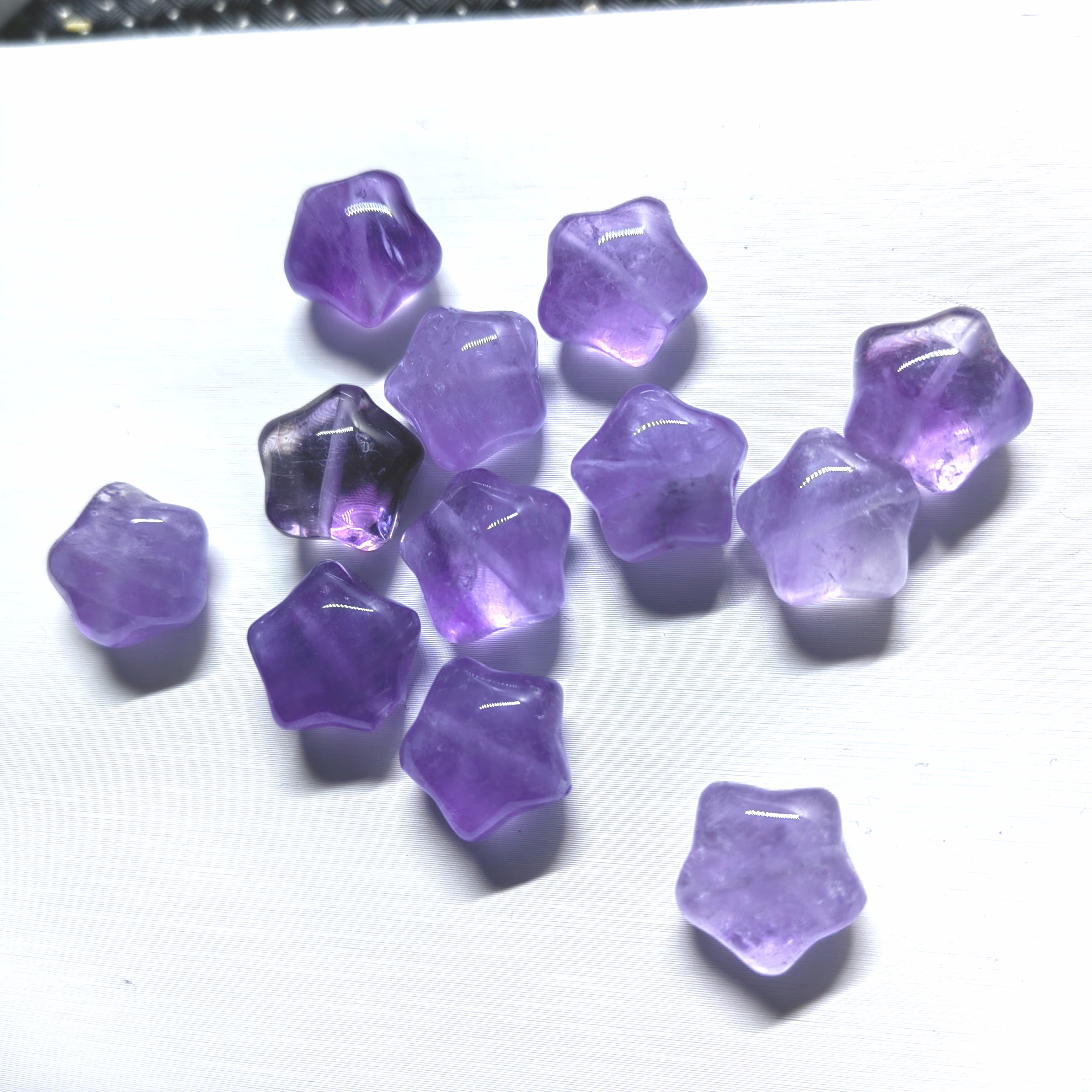 天然正品红胶花水晶紫水晶粉水晶小星星DIY提溜吊坠价格优惠精工