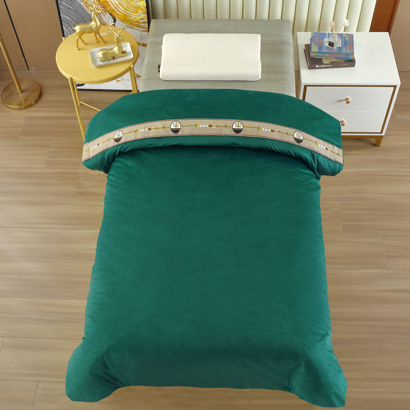 美容床水晶绒被子冬被加厚可拆洗