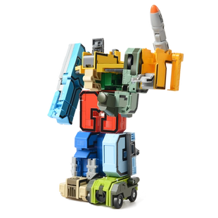 新乐新数字变形玩具合体机器人加大男孩正版儿童恐龙汽车字母变形