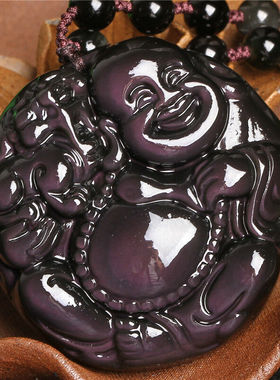 貔貅彩虹眼大肚佛玉佩证书吊坠