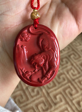 天然朱砂12十二生肖虎吊坠项坠男女本命年开运旺挂饰挂件情侣礼物