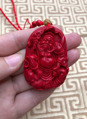 帝王红钟馗挂件朱砂本命年男女吊坠随身玉佩项链
