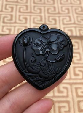 鸳鸯戏水随身心心相印证书吊坠