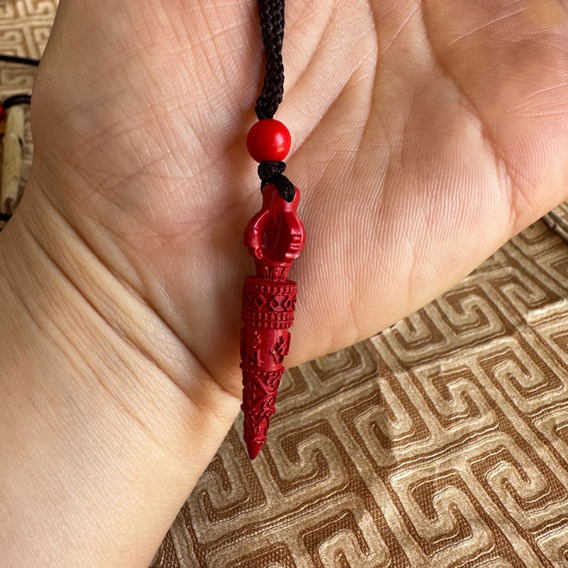 嫣芝美玉男女朱砂降魔金刚杵挂件