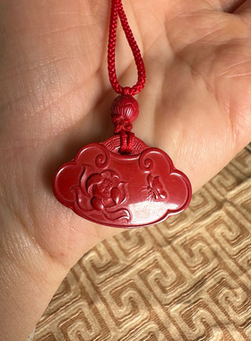 嫣芝美玉男女朱砂蝶恋花玉佩项链