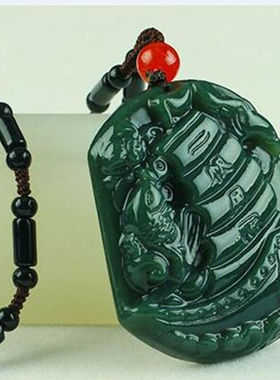 天然和田玉一帆风顺吊坠送证书