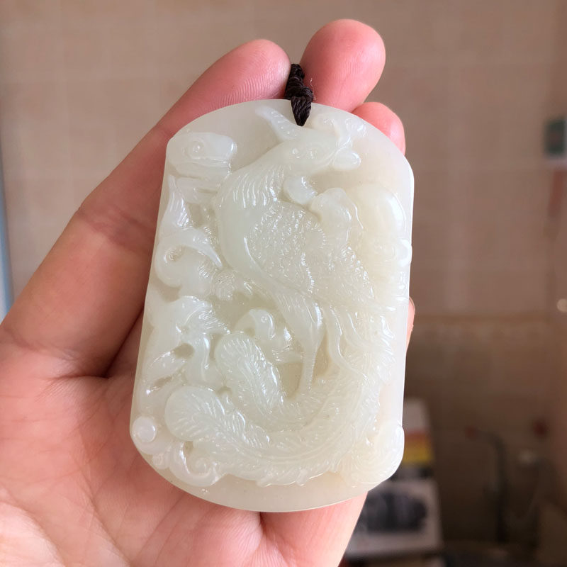 火凤凰吊坠天然和田玉朱雀玉佩项链五行缺火补火男女挂件玉石车挂