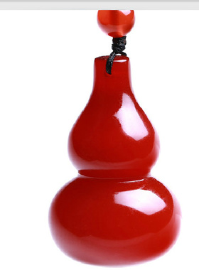 红玛瑙本命年证书葫芦吊坠