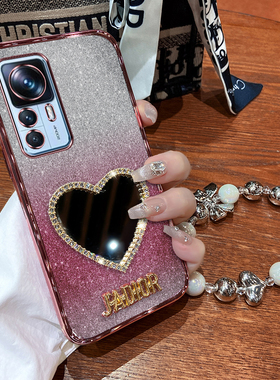 小米12T手机壳小米12TPro保护套5G硅胶mi12tpor全包防摔t5g软壳t12pro创意带镜子男女xiaomi可爱外壳个性网红