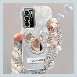 华为P40手机壳P40pro新款保护套ELS一AN00镜头膜全包ANA羽纱支架P4O奢华感带手链TN网红爆款pr0高颜值por可爱