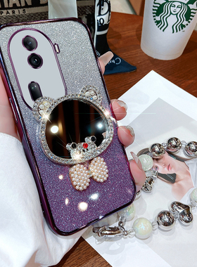 opporeno11手机壳reno11pro保护套oppo硅胶5G全包opporeon11pro+防摔opopreno软壳por女5g闪粉带镜子reon可爱