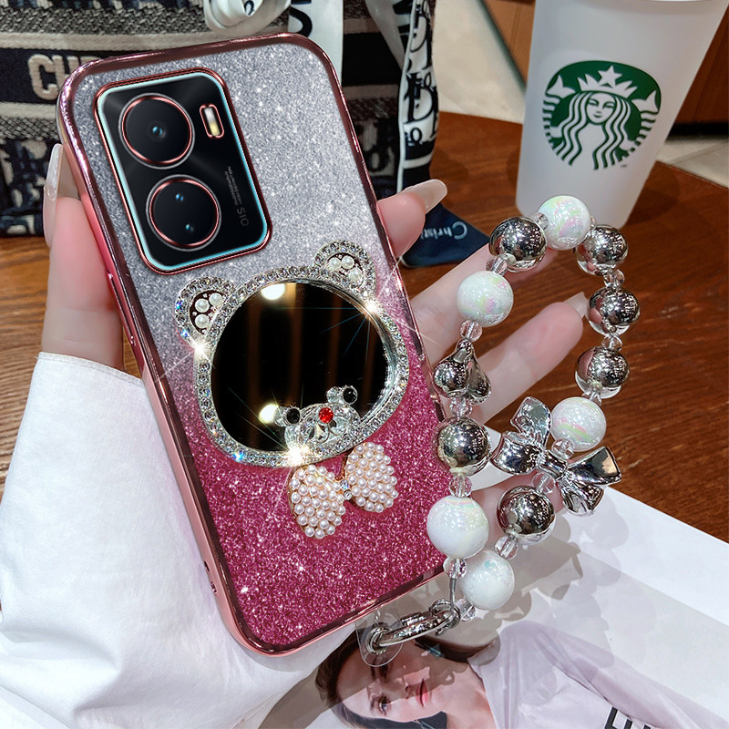 iqooz6硅胶创意手机壳带镜子