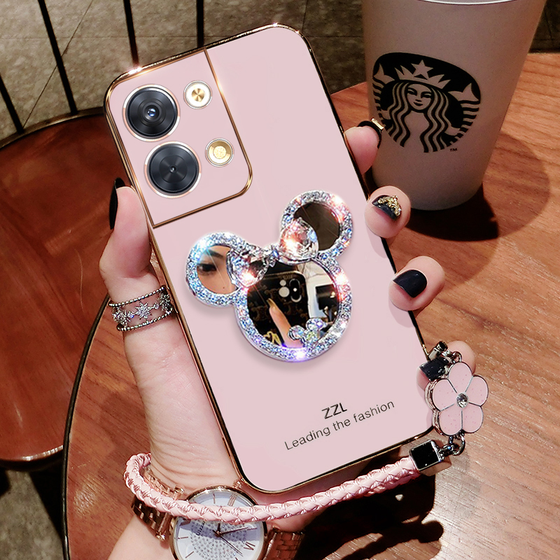 opporeno9硅胶创意手机壳补妆镜