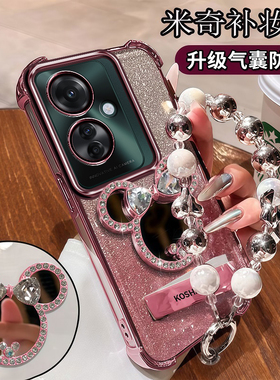 OPPOReno11F手机壳轻奢大气防摔CPH2603四角气囊高档5G小众新款oppo镜头膜保护OPPO可爱女生0pp0米奇镜子简约