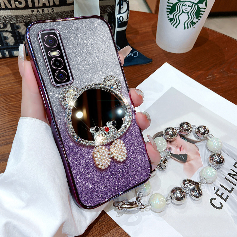 vivoy73s手机壳vivo保护Y73s硅胶套5G全包V2031A防摔viviy软壳voviy73s男女viovy外壳s5g新款网红潮带镜子钻